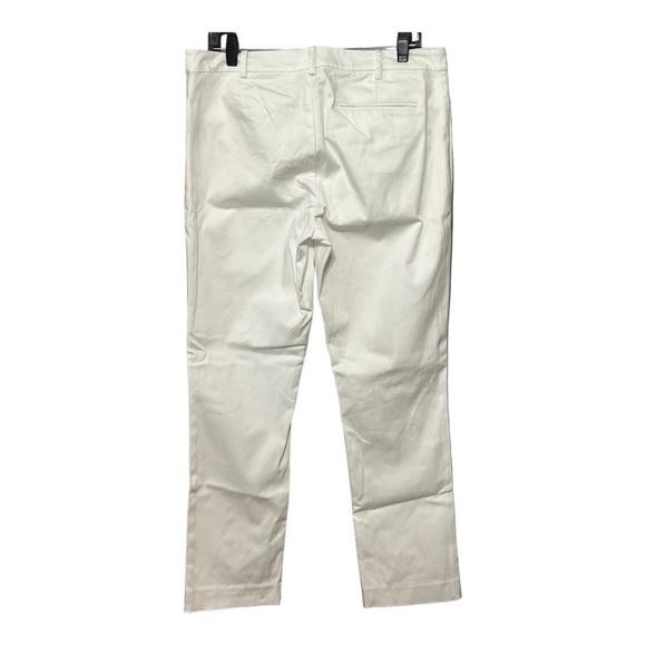 Lauren Ralph Lauren Slim-Fit Flat Front Trousers White Straight-Leg Dress Pants - Picture 5 of 8